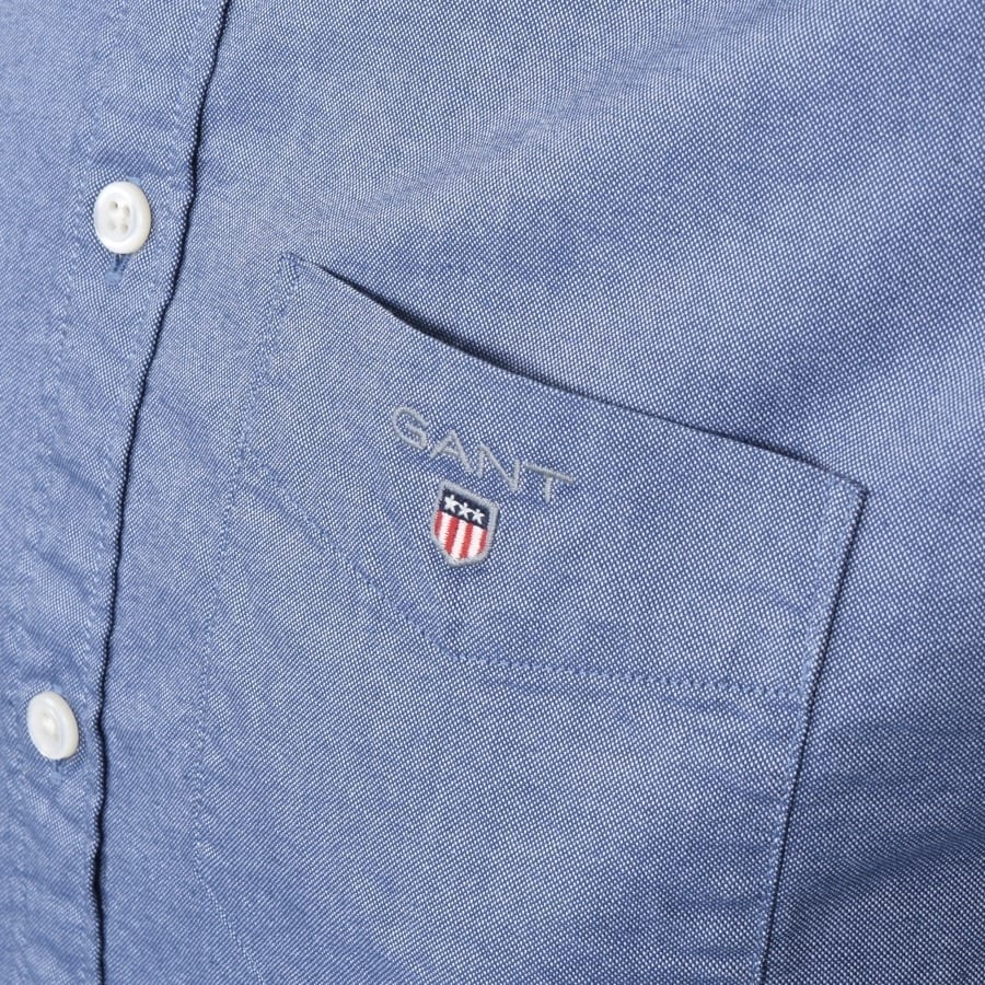 Alternative Image for ProductGant Oxford Regular Fit Short Sleeved Shirt Blue3